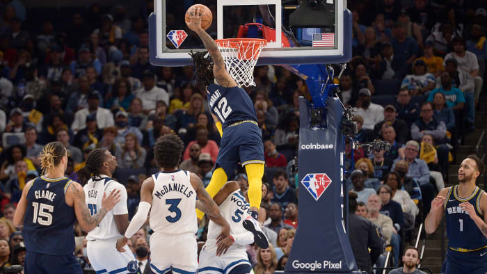 Ja Morant dunks on Malik Beasley in Game 5